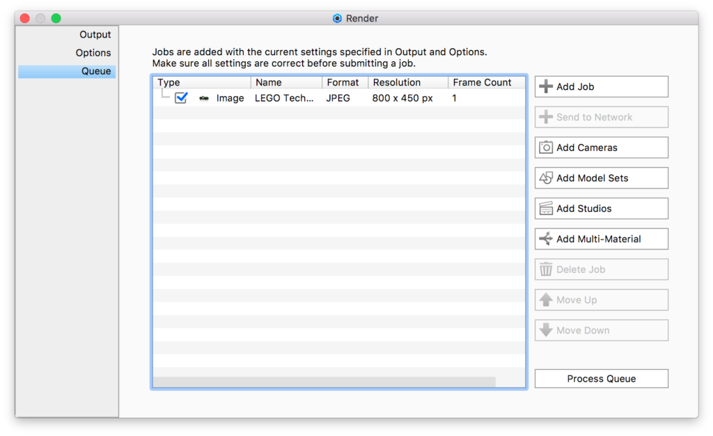 Render dialog queue