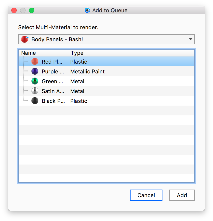 Render queue multimaterial