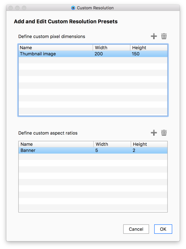 Resolution custom