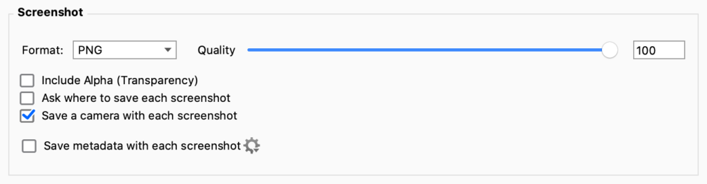 Customize your Screenshot settings in the General section of the Preferences