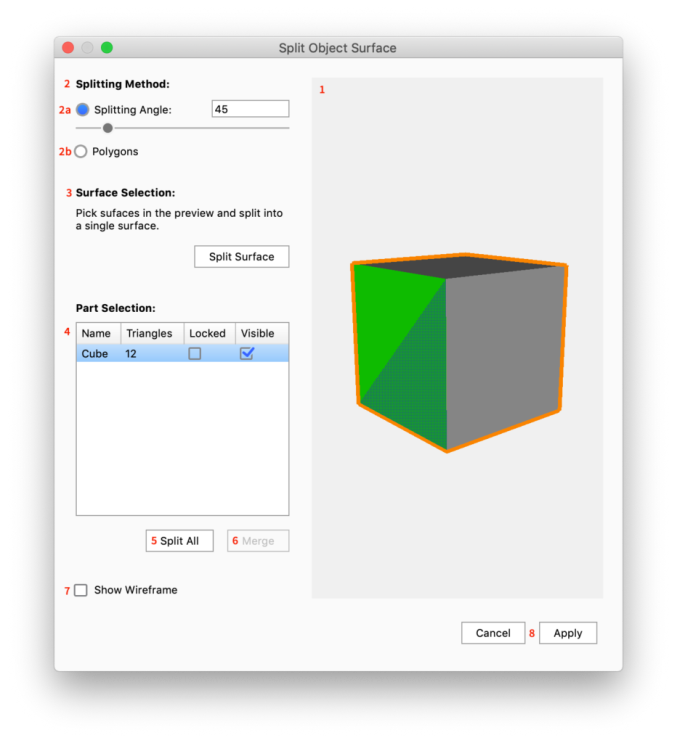 Split surface UI