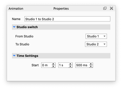Studio switch event properties
