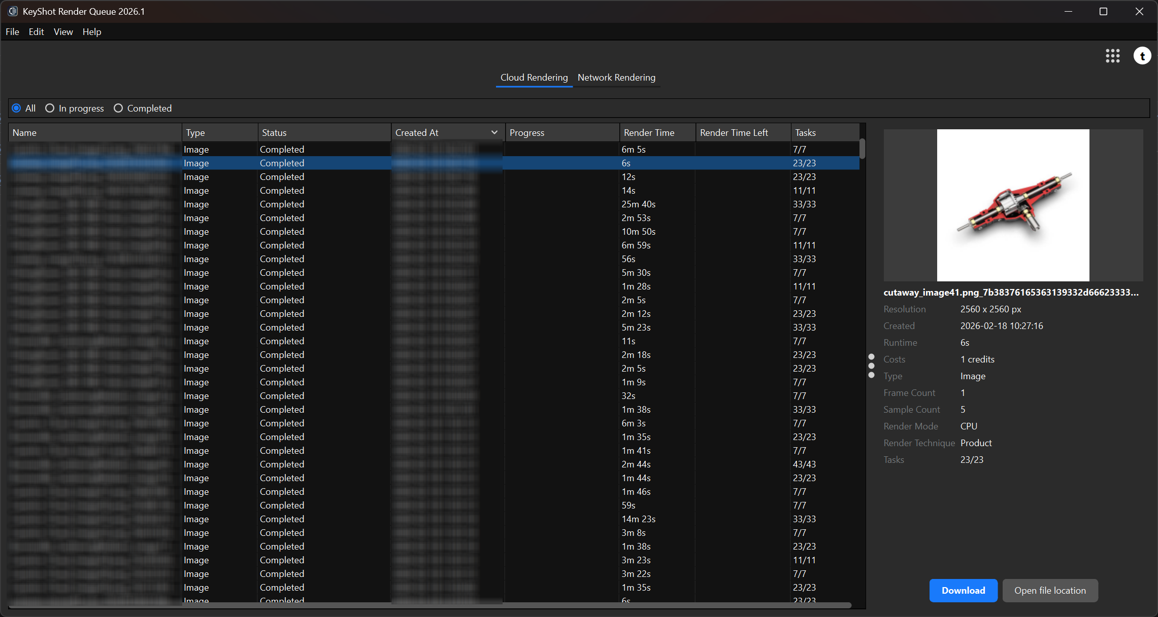 Updated Render Queue