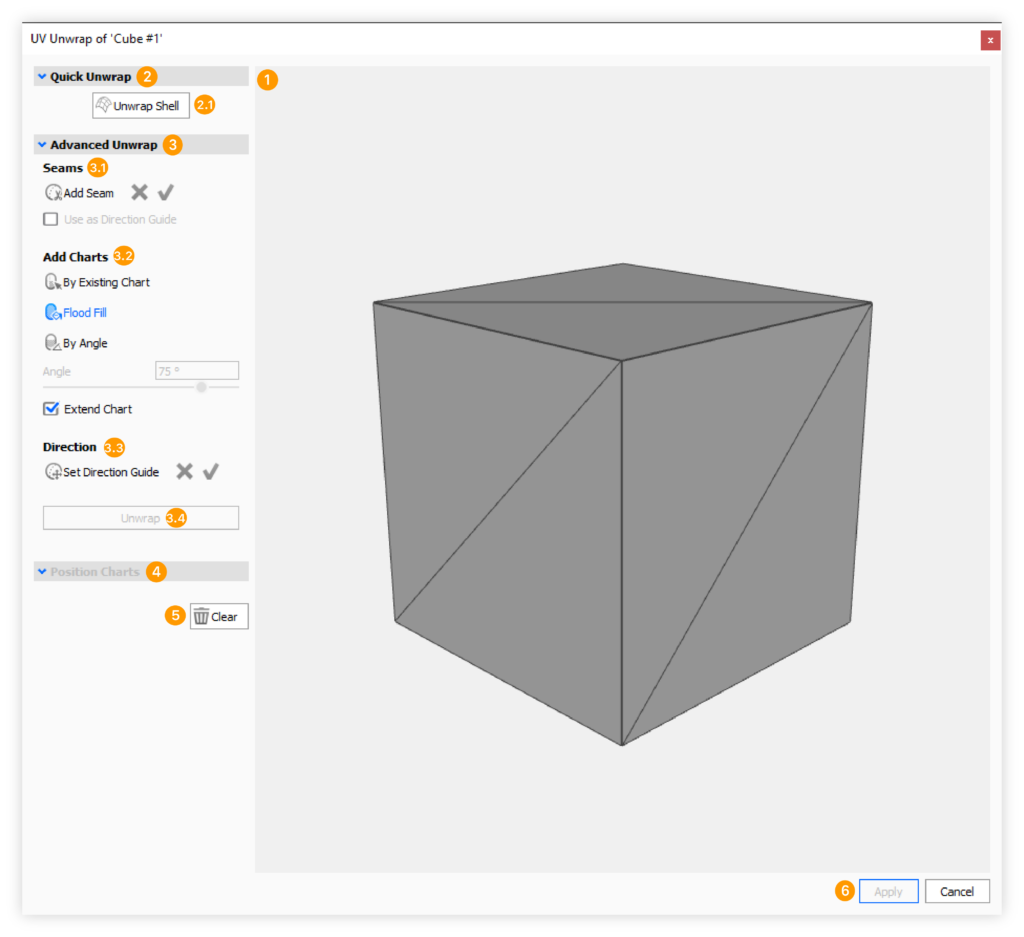 UV unwrap UI