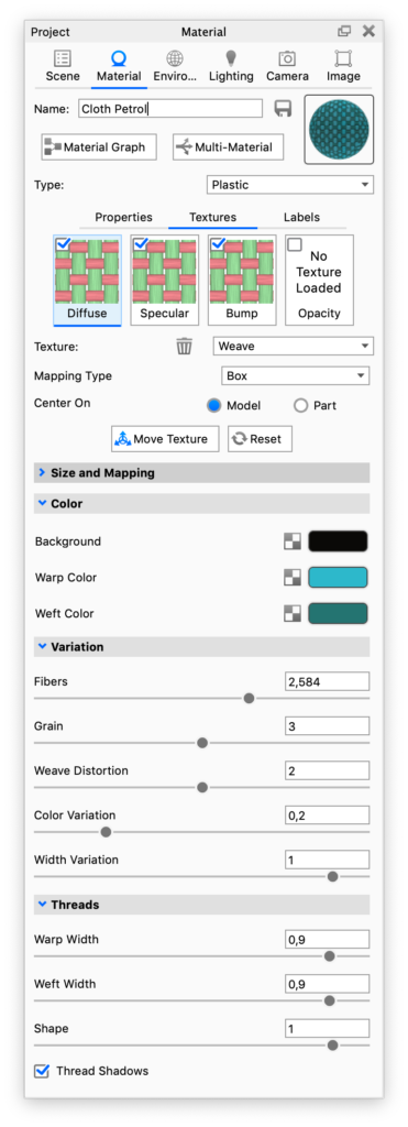 Weave texture panel