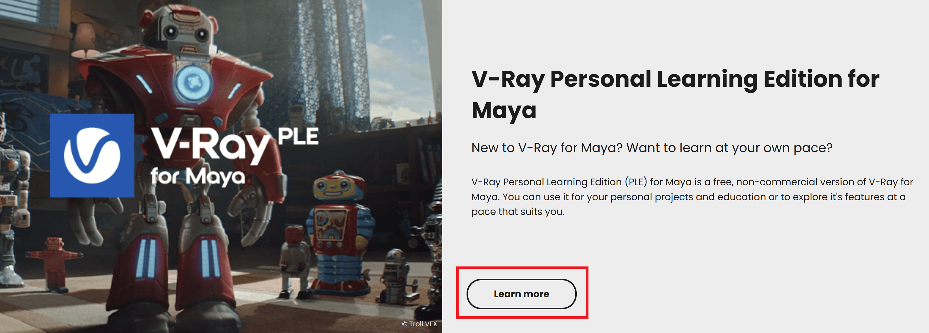 Learn more button