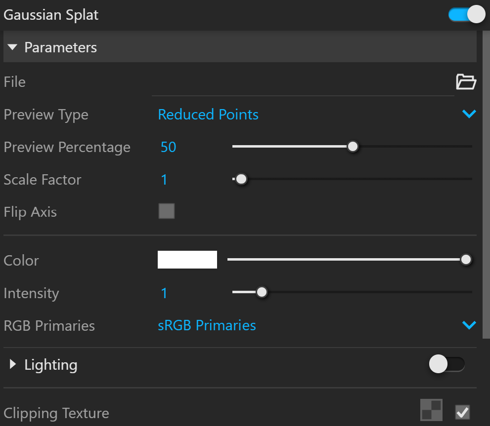 VRay7.3_AE_Geometry_GaussianSplat_Parameters.png