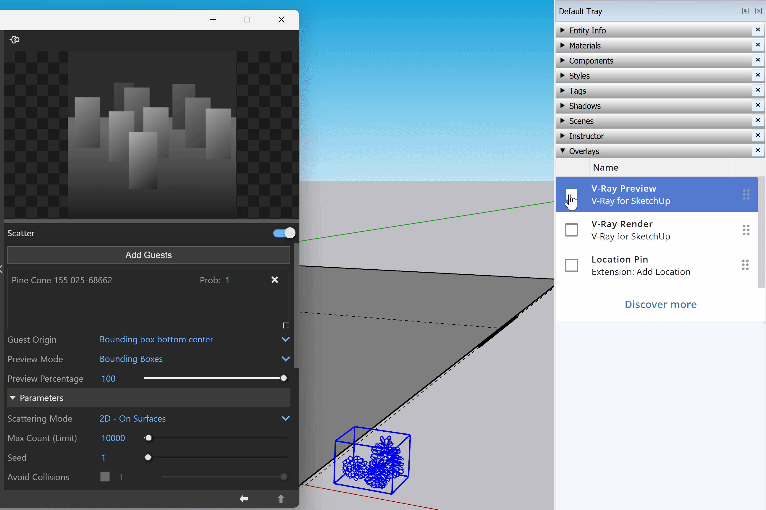 SketchUp2026_VRay7.4_ScatterViewportPreview.gif